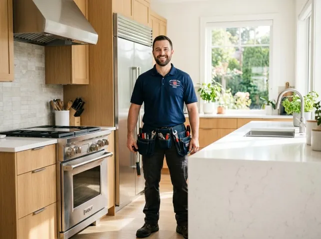 Appliance Repair Hero technician in a Bivalve, MD kitchen after an appliance repair